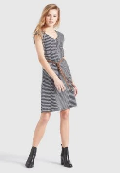 Khujo LeifaVestito EstivoDunkelblau-Weiß Gestreift Donna Vestiti KH121C0D1-K11 -Vendite Khujo 8d57322fc91245dca265a36fc523bc65