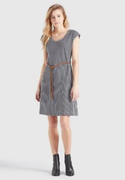 Khujo LeifaVestito EstivoDunkelblau-Weiß Gestreift Donna Vestiti KH121C0D1-K11 -Vendite Khujo fb1a0eb46bf8452b84f50535030081ef